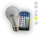 LED žárovka E27 s RGB s dálkovým ovladačem