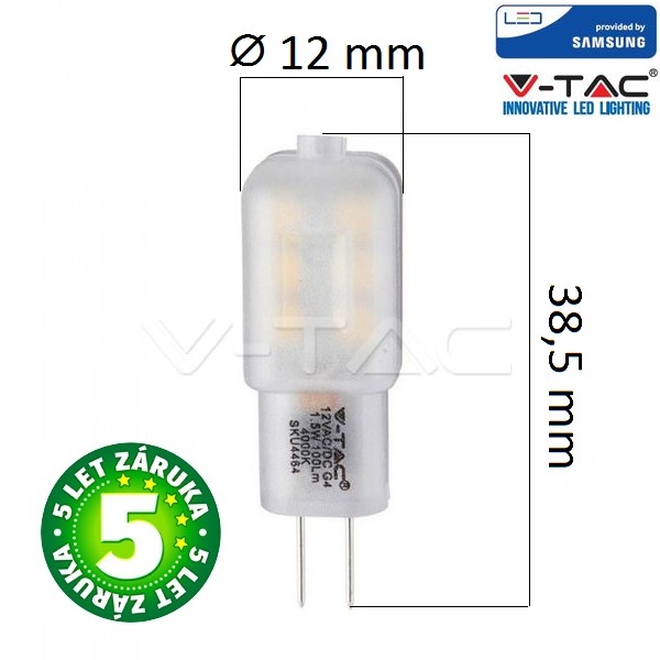 LED žárovka G4 SMD 5050 9 1,5W 12V teplá bílá